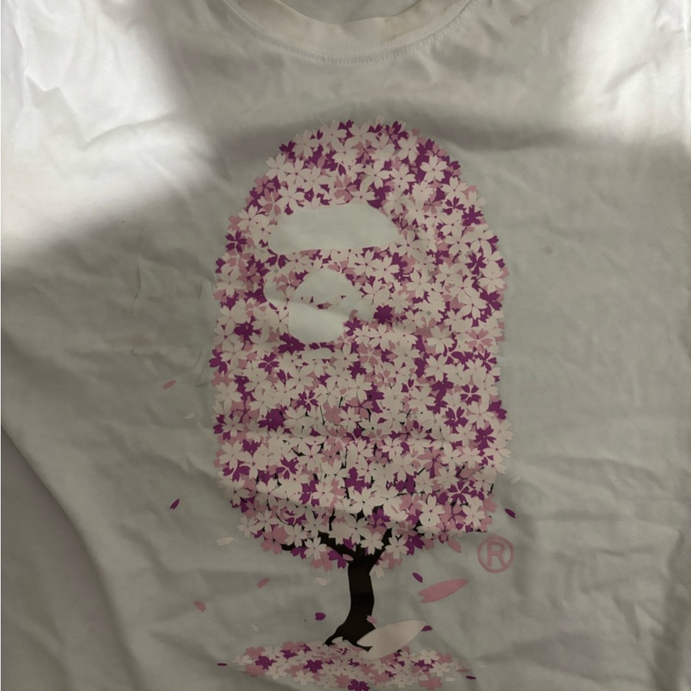 White Bape Sakura tshirt with bag